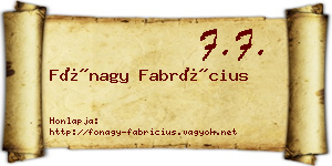 Fónagy Fabrícius névjegykártya